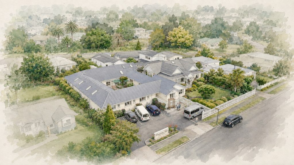 Watercolour painting of Wimbledon Villa and its gardens seen from above